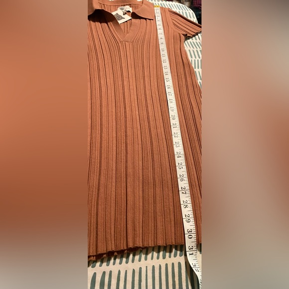 NWT LITA BY CIARA RIB COTTON BLEND POLO MINIDRESS IN CINNAMON SIZE LARGE - Picture 9 of 11